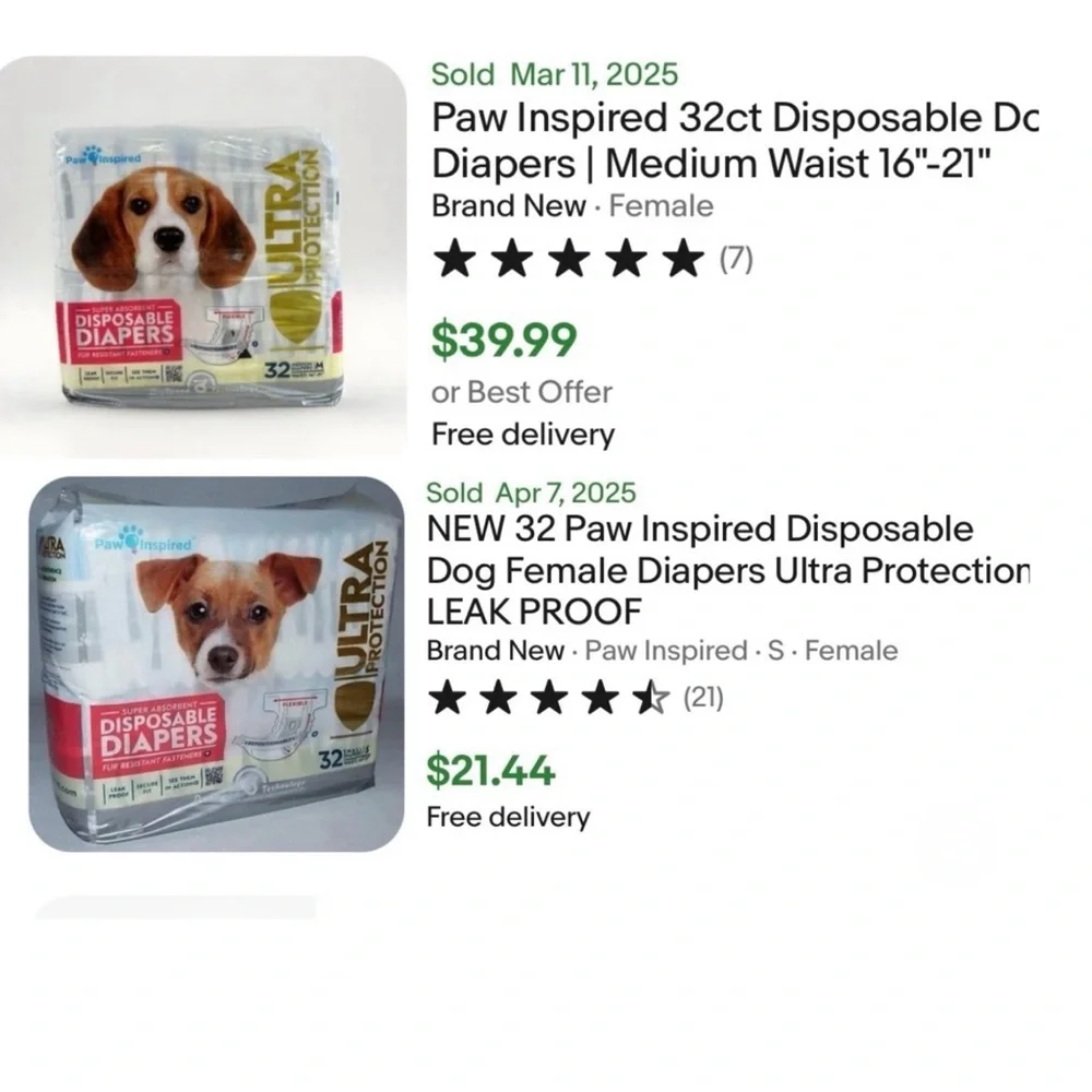 Paw inspired 22 Count Super Absorbent disposable diapers Medium Waist 16-21”